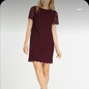 Boden Harriet Lace Shift Dress Maroon Size 18L